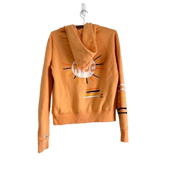 Day By Day X Dolls Kill Womens Orange Shine Zip Hoodie Sweater Size Large - Picture 4 of 7